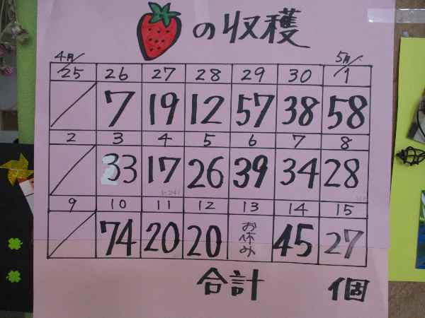 イチゴ収穫表
