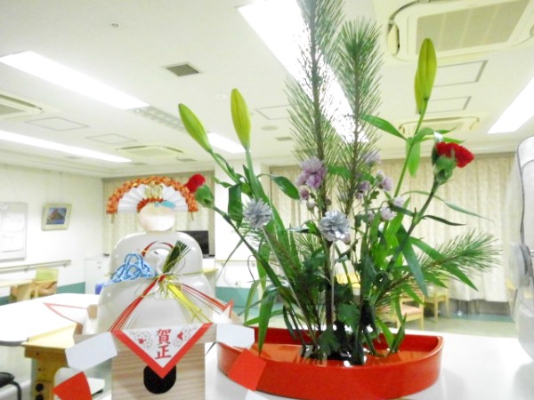 鏡餅とお正月の生け花