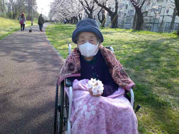 お花見散歩に行かれるお客様